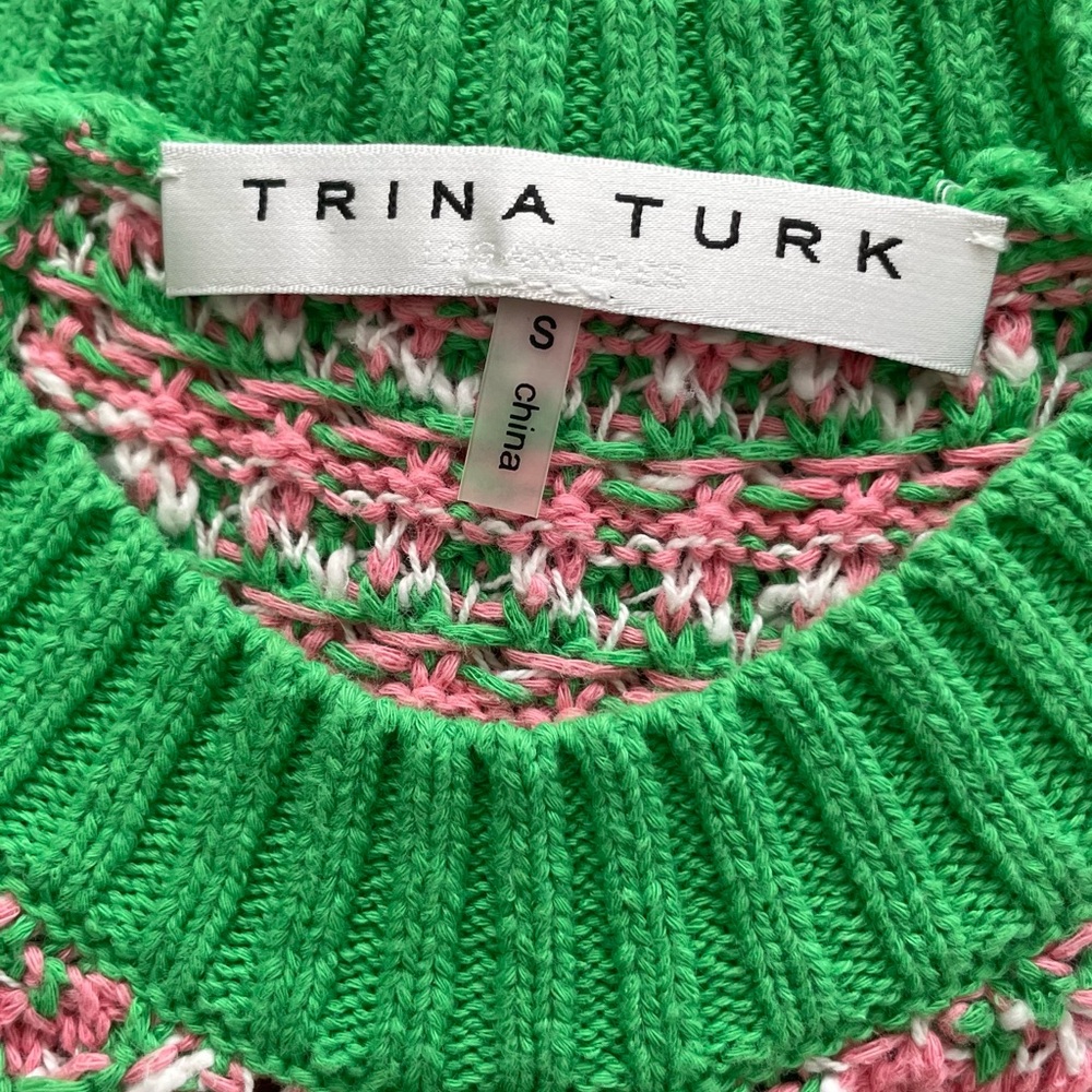 Trina Turk Green and Pink Knit Tank Top - Picture 4 of 7